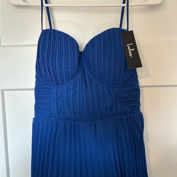 Lulu's Cobalt Blue Tiered Bustier Midi Dress - Picture 2 of 6